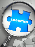 Logistics - Missing Puzzle Piece through Magnifier.