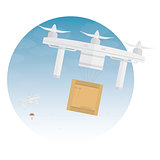 Delivery drone with the package