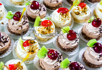 Delicious small fancy cakes