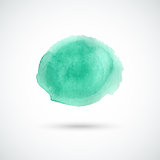 Turquoise green watercolor circle