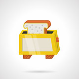 Yellow toaster flat color vector icon