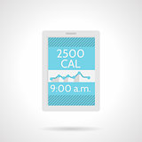 Calorie counter app flat color vector icon