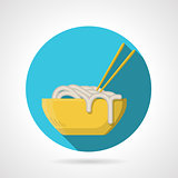 Noodles dish flat round vector icon