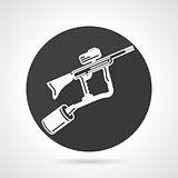 Paintball marker black round vector icon