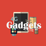 Vector illustration of gadget icons. Flat style.