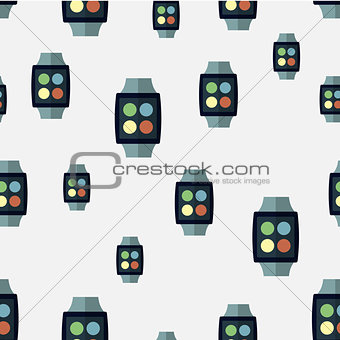 Vector seamless pattern of smart watches.