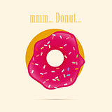 Red donut vector illustration