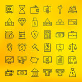 Bank Banking and Finance Business Line Big Icons Set