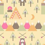 Camping Bear Pattern