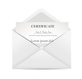 Certificate in Envelope  Vector Illustration