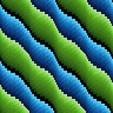 Abstract seamless wavy blue and green stripes
