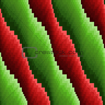 Abstract seamless wavy red and green stripes
