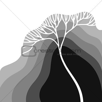 Illustration with stylized tree