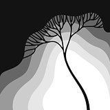 Illustration with stylized tree
