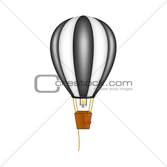 Hot air balloon in black and white design