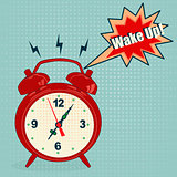 Alarm clock in pop art style