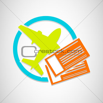 Vector airplane tickets icon  