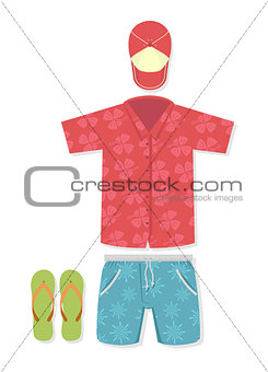 Vector illustration of tourist outfit 
