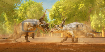 Diabloceratops Dinosaur Fight
