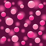 Pink balls on colorful background. 