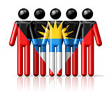 Flag of Antigua and Barbuda on stick figure