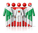 Flag of Burundi on stick figure