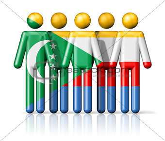 Flag of Comoros on stick figure