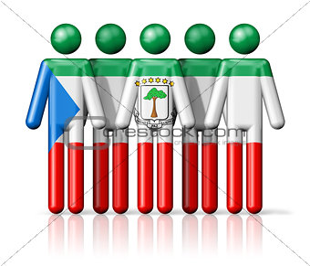 Flag of Equatorial Guinea on stick figure