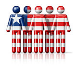 Flag of Liberia on stick figure