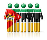 Flag of Mozambique on stick figure