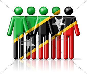 Flag of Saint Kitts And Nevis on stick figure