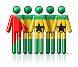 Flag of Sao Tome and Principe on stick figure