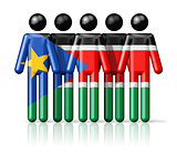 Flag of South Sudan on stick figure
