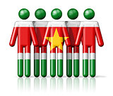 Flag of Suriname on stick figure