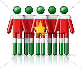Flag of Suriname on stick figure