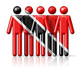 Flag of Trinidad And Tobago on stick figure