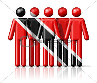 Flag of Trinidad And Tobago on stick figure