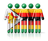 Flag of Zimbabwe on stick figure