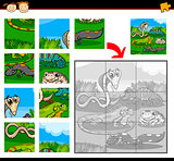 reptiles education jigsaw puzzle game