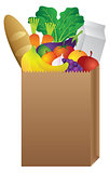 Grocery Paper Bag of Food