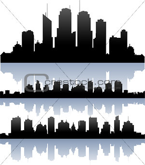 Vector cityscape skyline buidlings silhouette