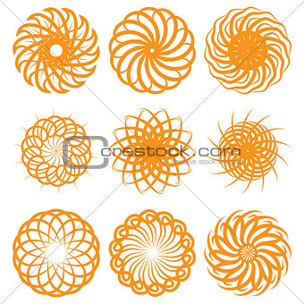 Vector set of round ornaments