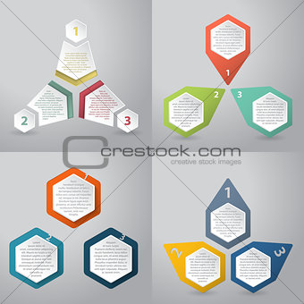 Abstract infographics background with hexagon elements