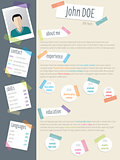 Cool resume cv with post its and color tapes