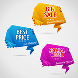 Origami polygonal sale banners