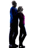 couple senior standing looking away silhouette