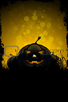 Halloween Background with Pumpkins