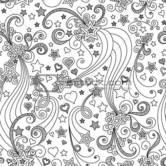 vector seamless black and white star pattern