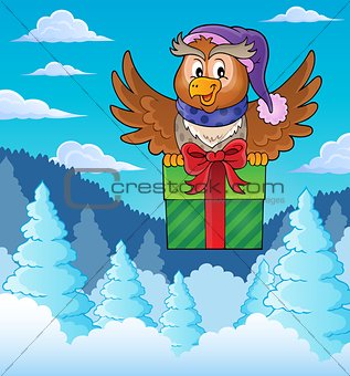 Owl with gift theme image 3