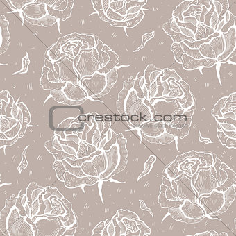 Roses. Seamless vector pattern.